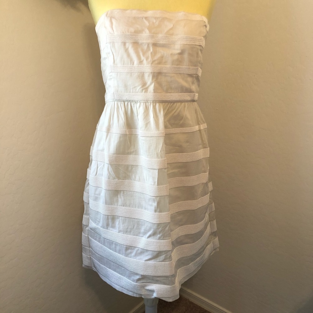 J crew 14 strapless dress white